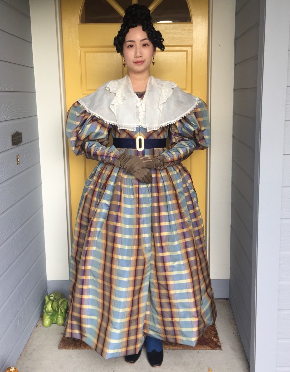 1830s Romantic Era Plaid Silk Day Dress (Plus Tips on How to Put